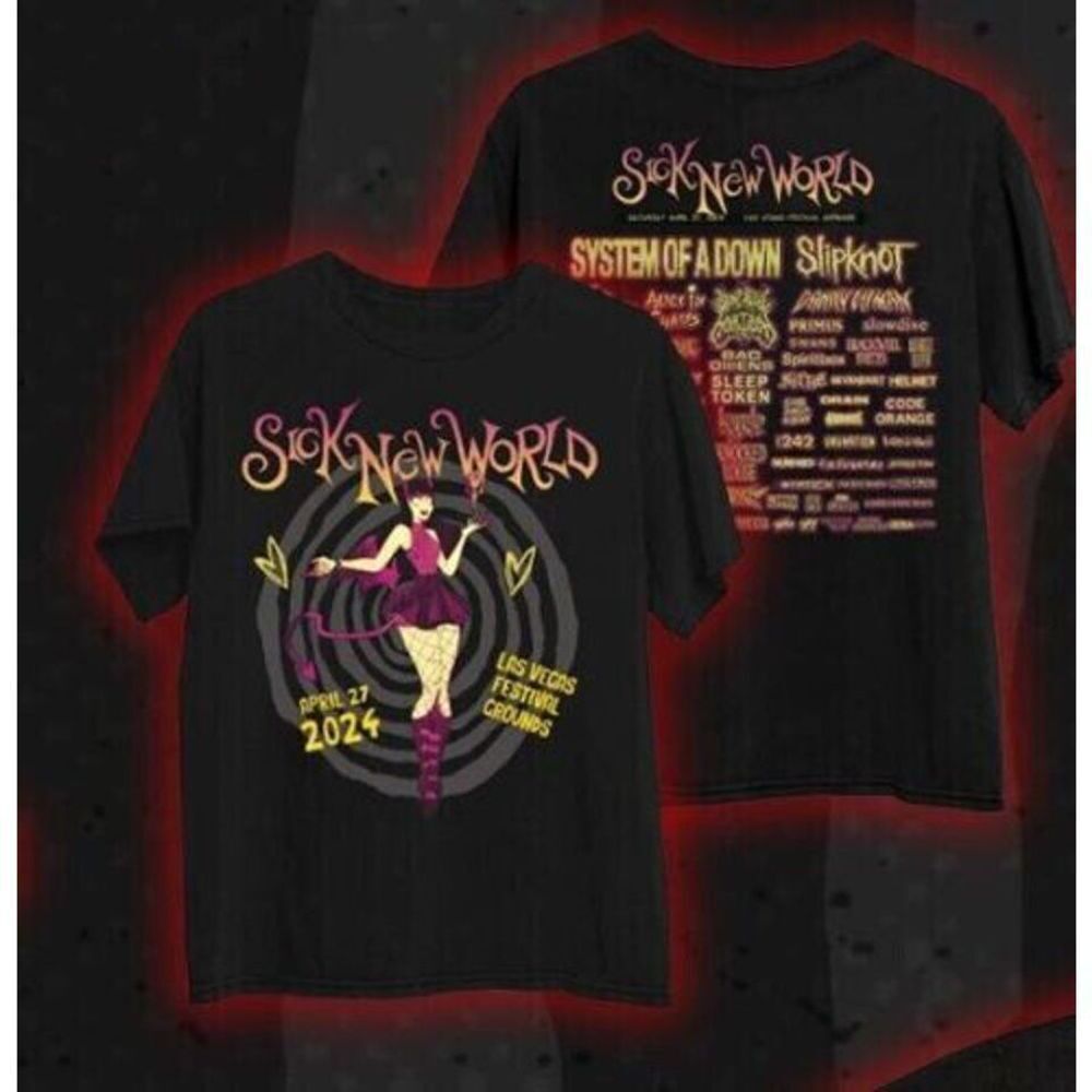 Sick New World Las Vegas Festival 2024 2 Sided Rock Metal Event Unisex T-Shirt